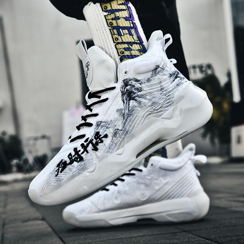 Fashion Men's Basketball Shoes Cushioned Sneakers Personalized Design Train Athletes High Quality Sports Shoes Night Light Sneakers 45