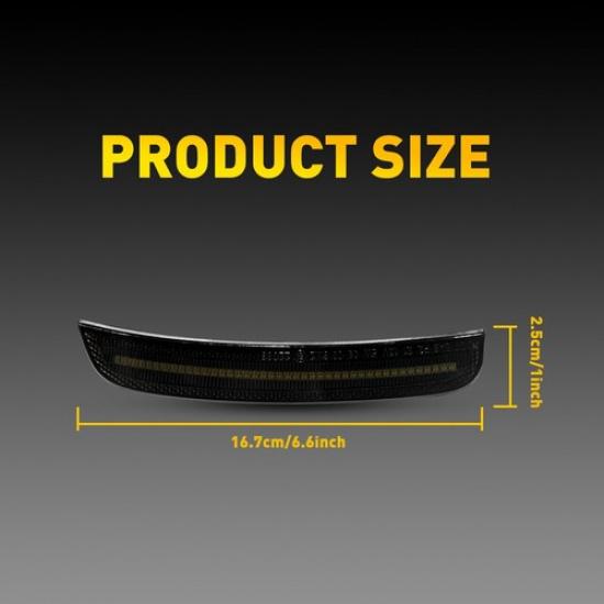 For Chrysler 300 2015- White LED Side Marker Light Lamps Front Smoked Lens