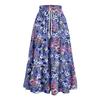 Kvinners Ruffled Spring Uformelt langt skjørt Ensfarget skjørt Retro plissert skjørt