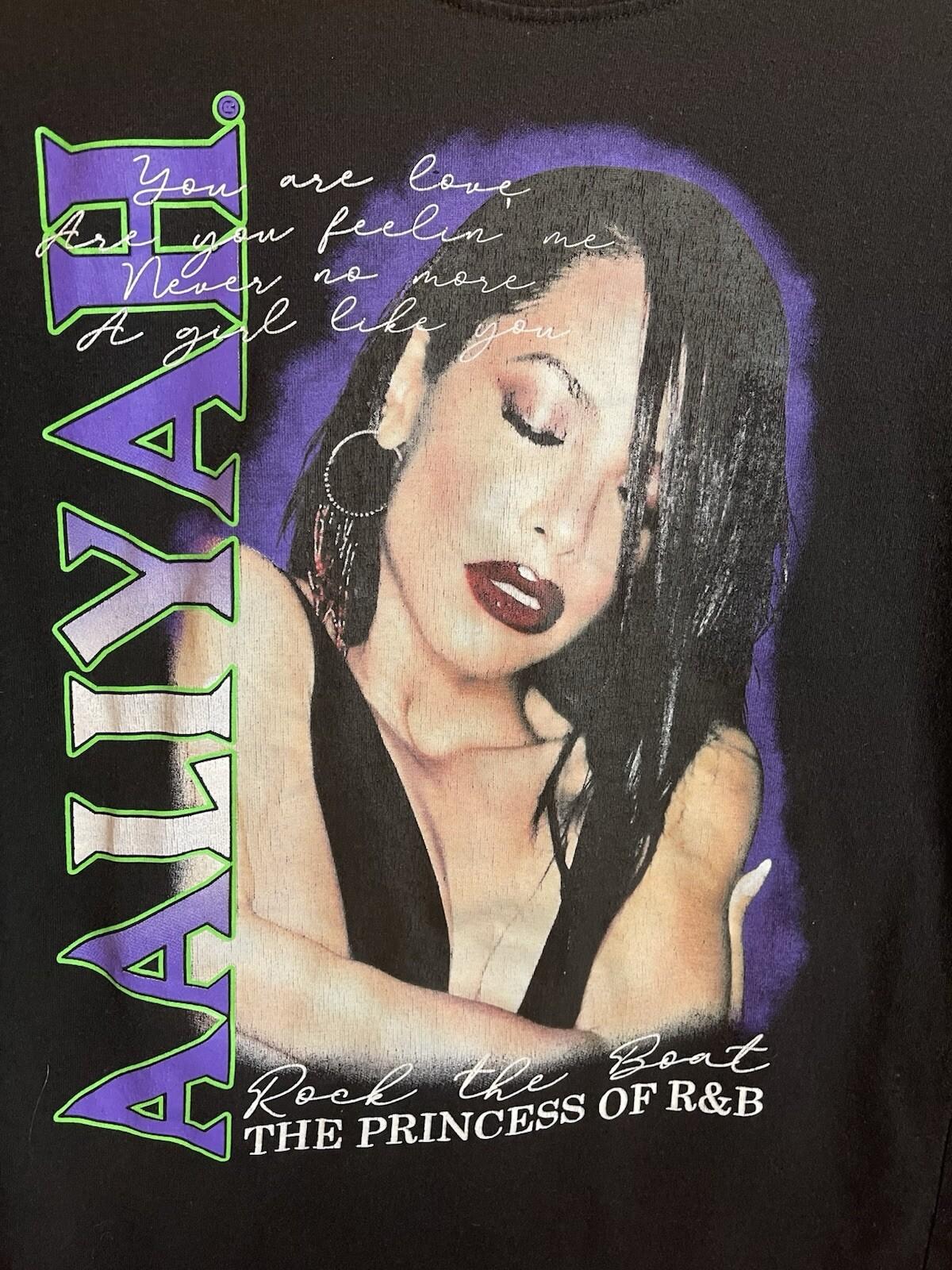 Aaliyah The Princess Of R&B Black T-T-Shirt Adult Small Black Unisex T-Shirt XL