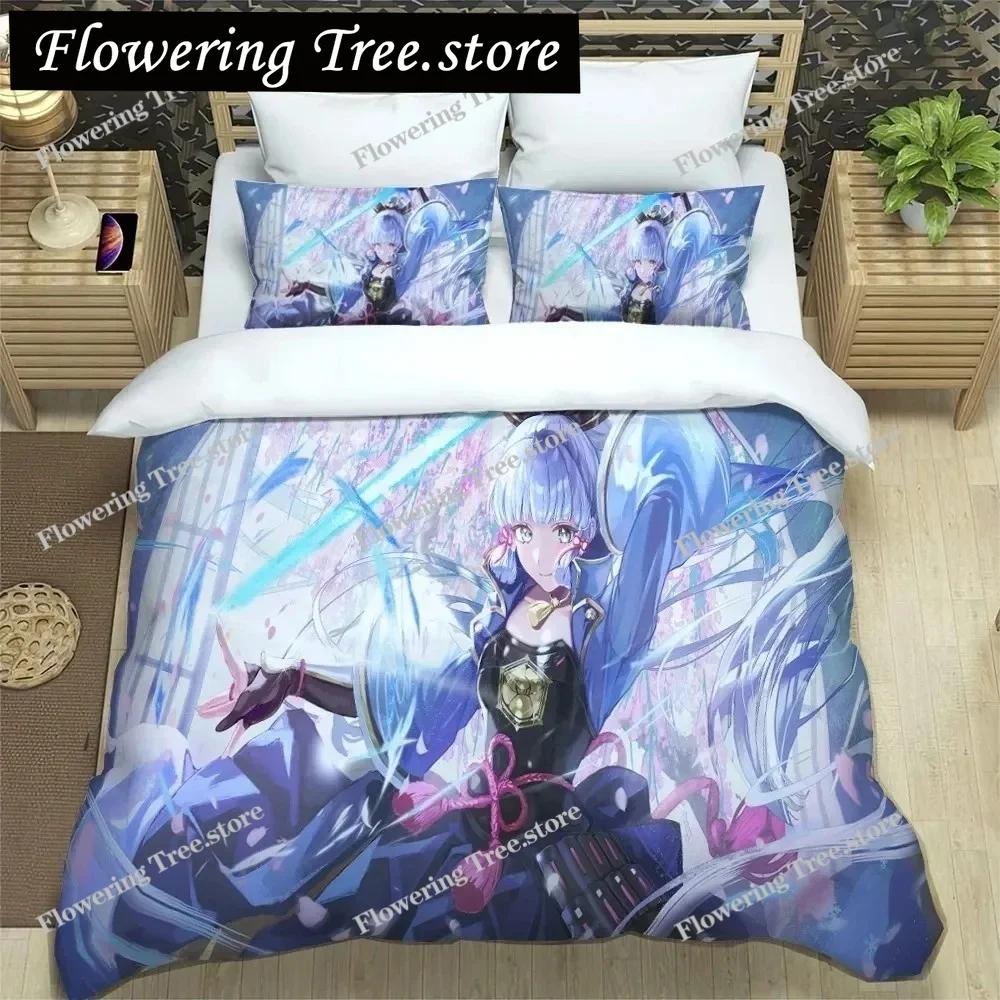 3D Anime Genshin Impact Bedding Set,Duvet Cover Comforter Bed Set Quilt Cover Pillowcase,King Queen Twin Size Boys Girls Adults