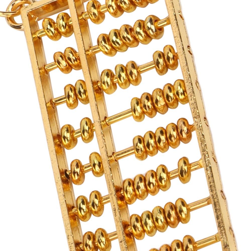 2pcs 8 Rolls Abacus Key Ring Golden Mini Abacus Keychain Abacus Pendant  For Car Keys