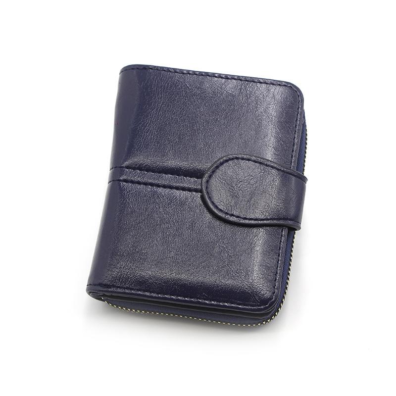 Damen Portemonnaie Pu Leder Reißverschluss Einfarbig Kurze Geldbörsen Für Frauen Luxus Designer Multi Karten 2 Faltbare Kartenhalter Carteras