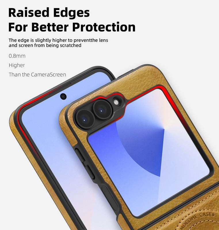 Capa Shell de Couro Empresarial com Carregamento Sem Fio 2 peças Para Samsung Galaxy Z Flip6 Flip5 Flip4 Flip3 Magnética À Prova de Choque Dobrável Suporte Capa de Telefone