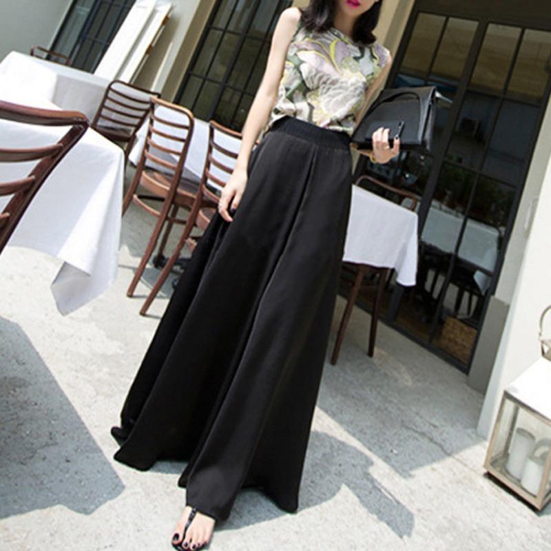 Summer High Waist Droop Feels Loose Show Thin Drag Ground Wide Leg Pants Female Summer