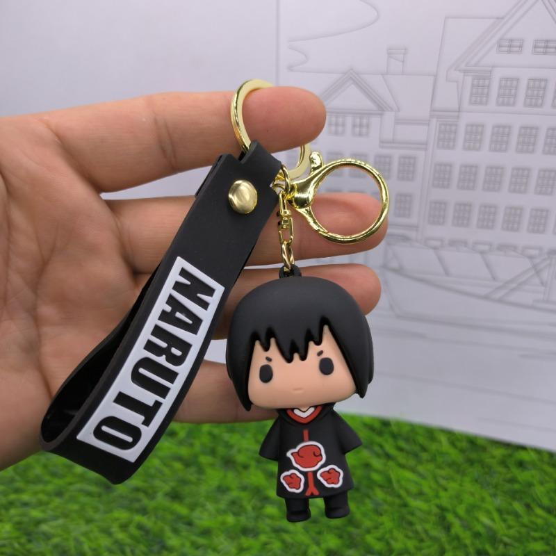 Naruto Keychain Fashion Jewelry Cartoon Cute Figure PVC Keyring Uzumaki Kakashi Action Figures for Men Women Bag Pendant