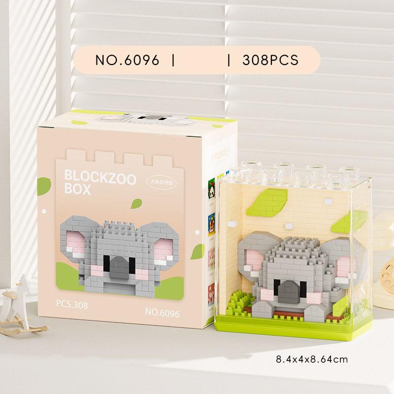 

Lovely Zoo Animals Micro Diamond Construction Block Pig Tiger Panda Capybara Raccoon Penguin Koalas Fox Nanobricks Wall Blocks Toys