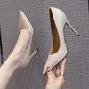 French Pointed High-heeled Shoes Female Black Work Shoes Stiletto Shoes Female Plus Size Fashion