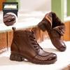 Women's Retro Genuine Leather Ankle Boots, Winter 2025 - Fleece-lined, Soft Sole, Non-slip, Wool Interior, Warm Snow Boots