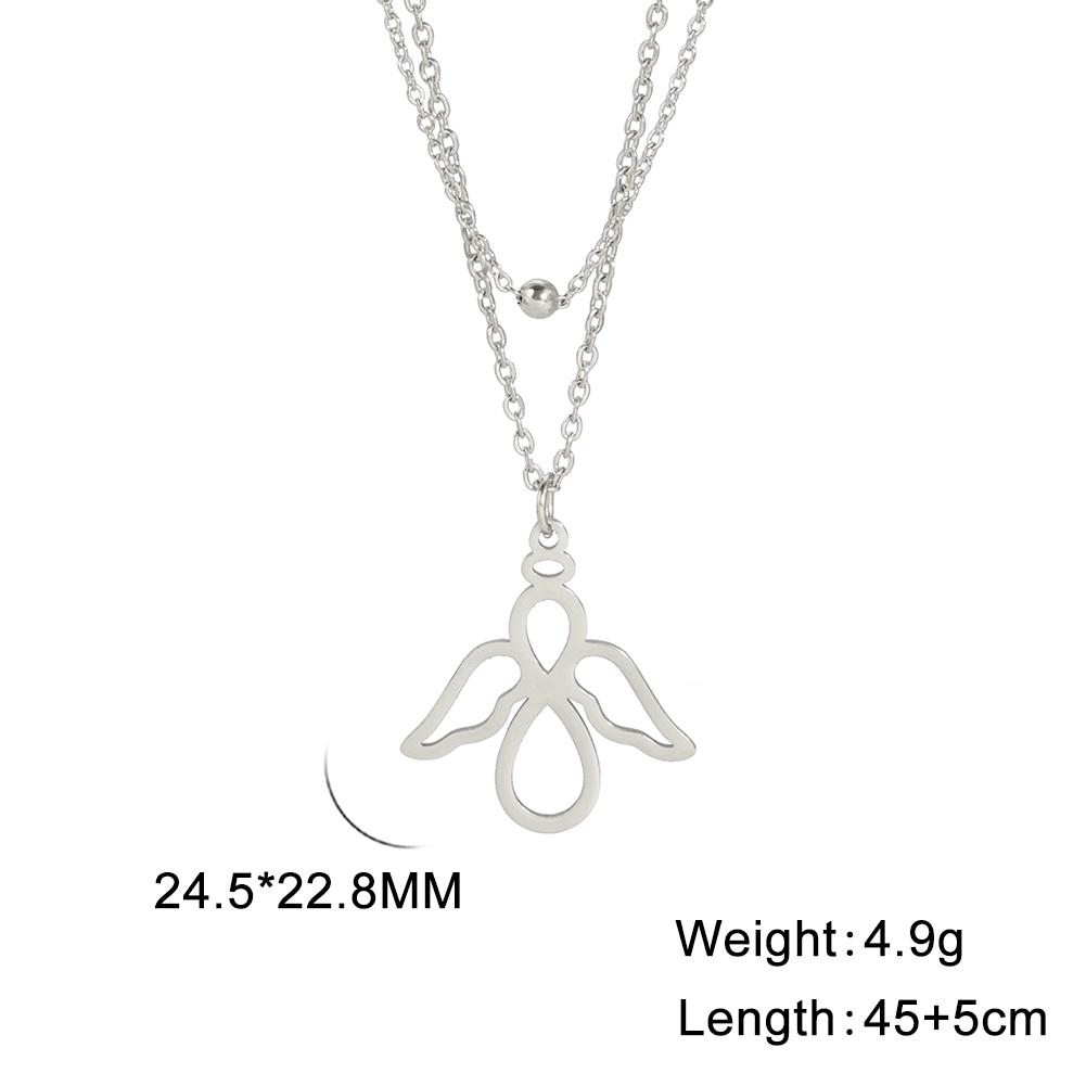 Cazador Angel Pendant Necklace for Women Christian Amulet Neck Chain Angel Baby Stainless Steel Jewelry Birthday Gifts New