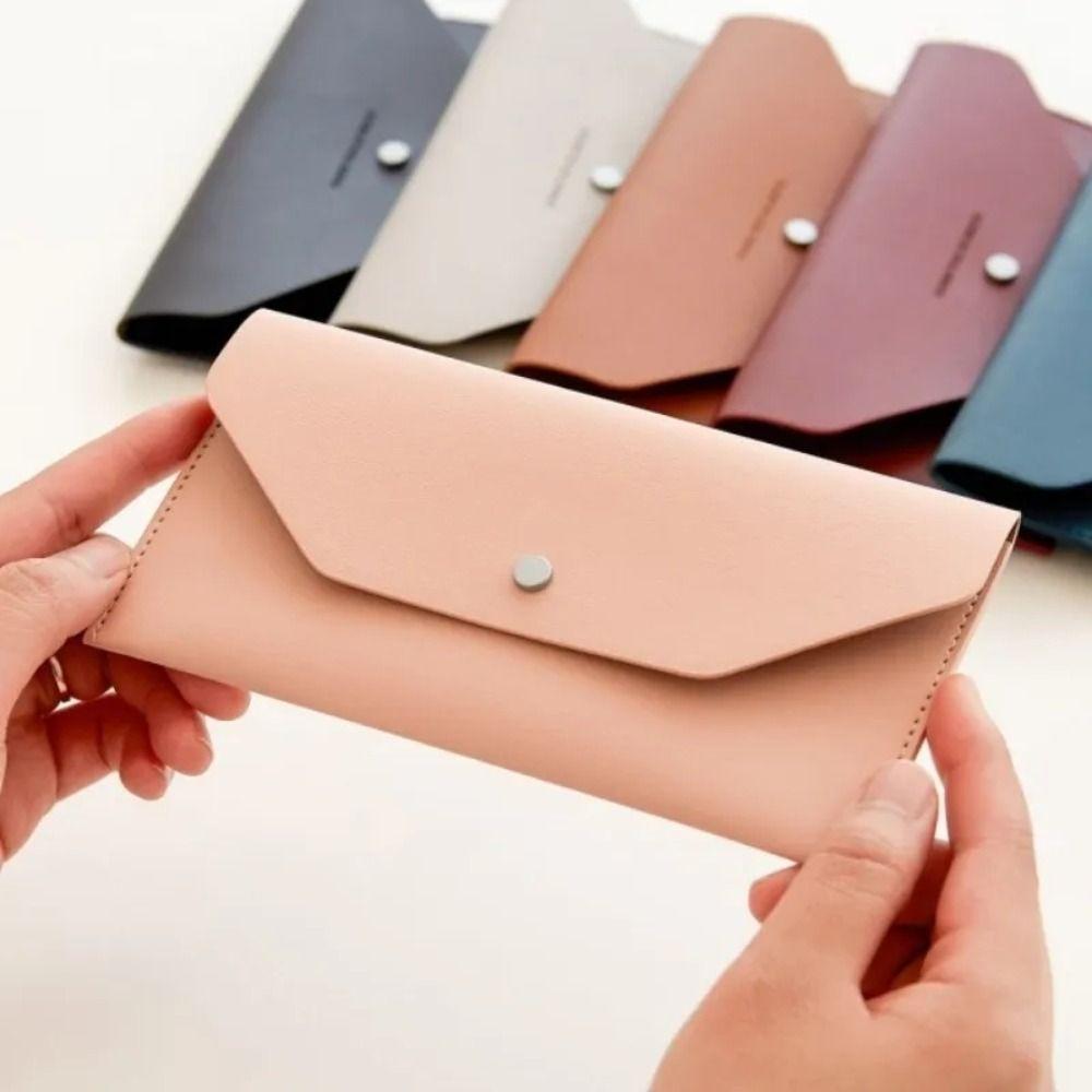 PU Leather Women Long Clutch Bag Portable Change Bag Ins Envelope Wallets Women