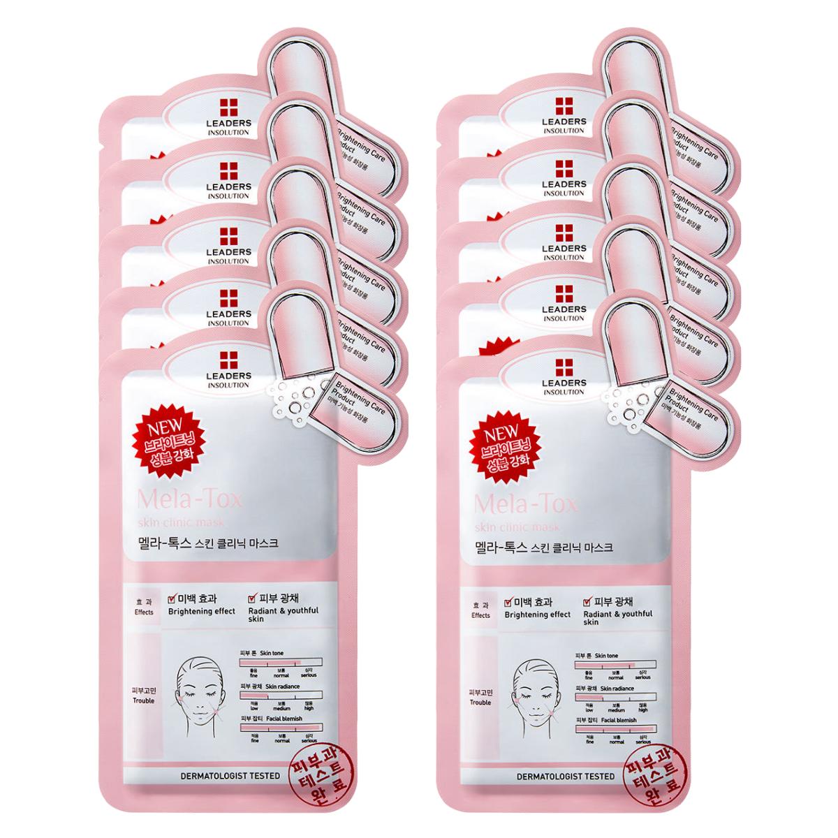Leaders Insolution Mela-Tox Skin Clinic Mask Brightening Radiance 25ml x 10 Sheets