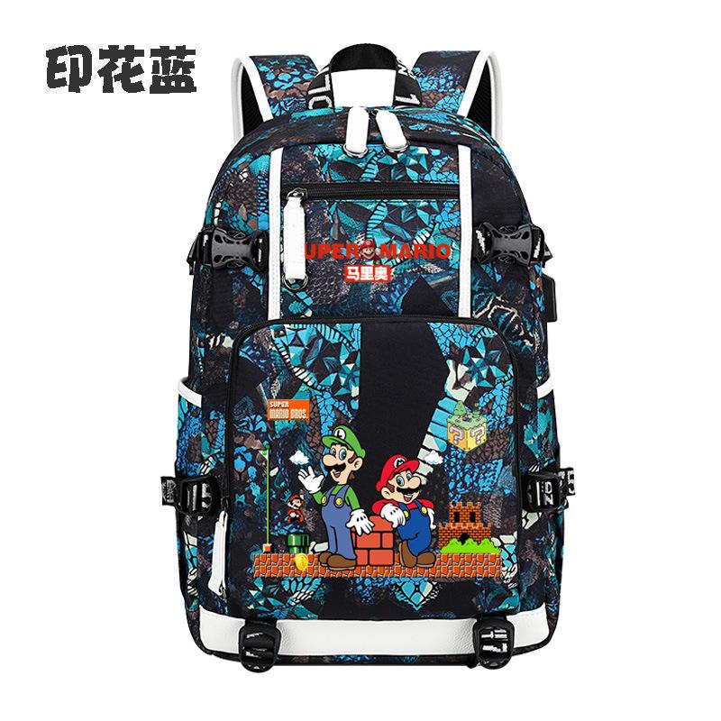 Zaino con Licenza Anime di Mario per Bambini Adolescenti Ragazzi Ragazze, Leggero Ergonomico Zaino Scolastico Grande Capacità, Design Anti-Scoliosi