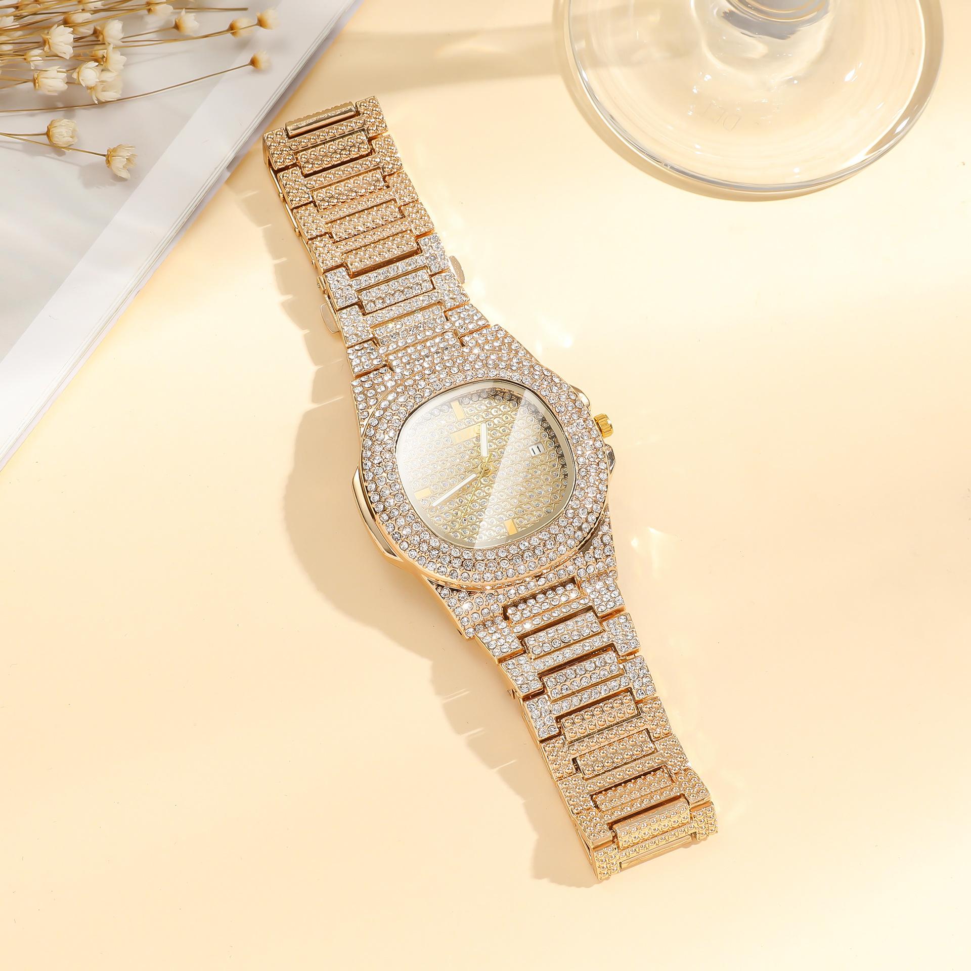 

Модные новые и персонализированные кварцевые часы в стиле Instagram с большим циферблатом и стальным ремешком для мужчин и женщин золотой