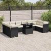 VidaXL Garden Lounge Set 11 Pcs with Cushions Black Braided Resin 3266856