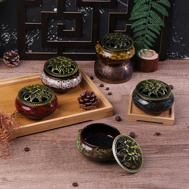 Ceramic Ice Cracking Incense Burner Coil Cone Stick Incense Burner Holder Home Ornaments Japanese Incense Burners Zen Decor