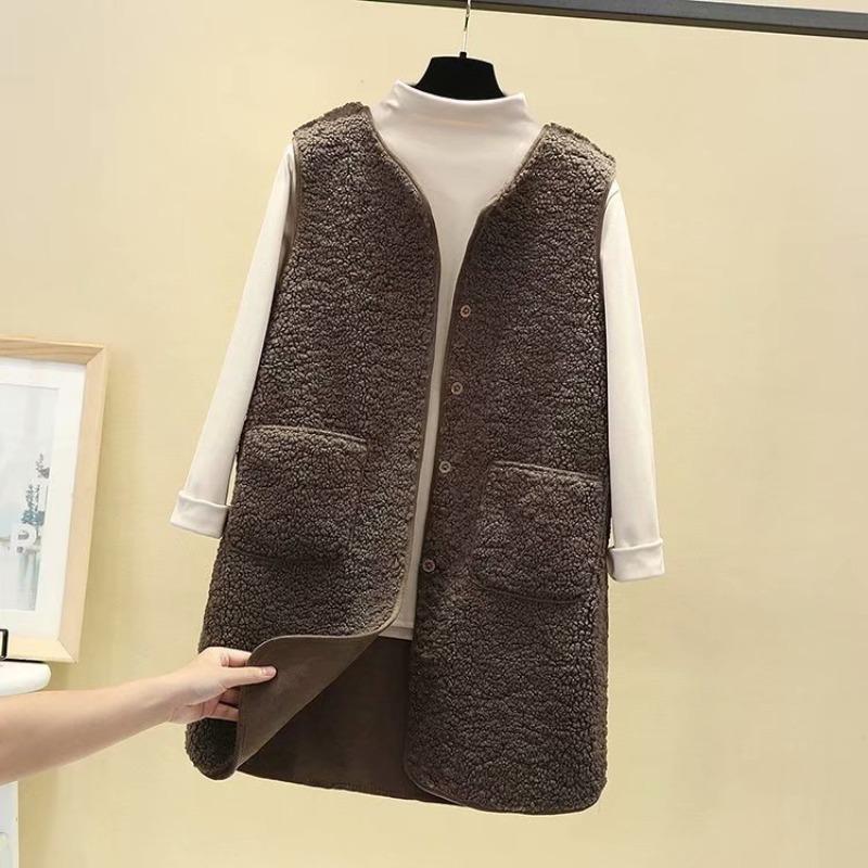 Lamb Wool Vest Women Wear Fur Integrated Vest Vest Jacket In Autumn and Winter