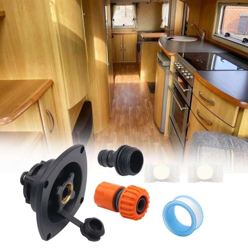 Raccordi Rapidi per Sistema Idrico del Camper Adattatori Filettati in Ottone Anti-Perdita Materiale PP Resistente per Campeggio