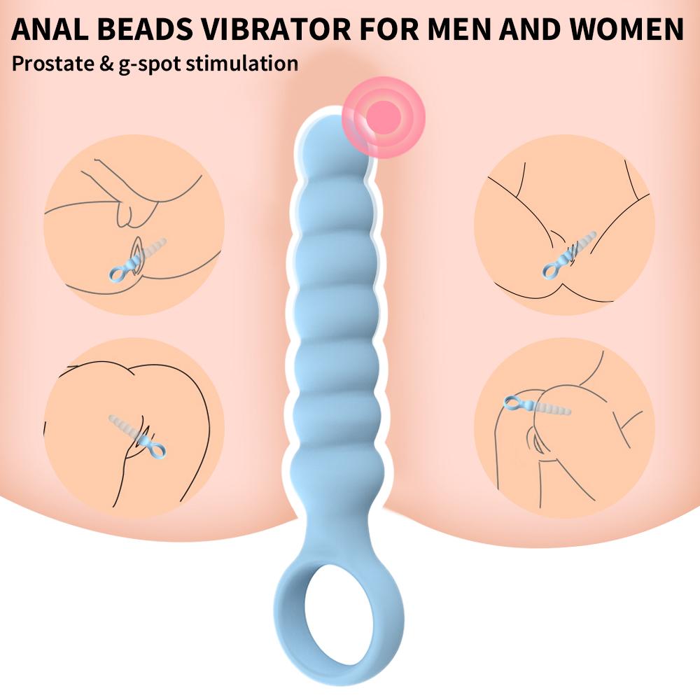Anal Beads Vibrator Sex Toy for Women Anal Vibrators Prostate Massage Soft Silicone Plugs Dildo Sex Toys For Adults Sex Products