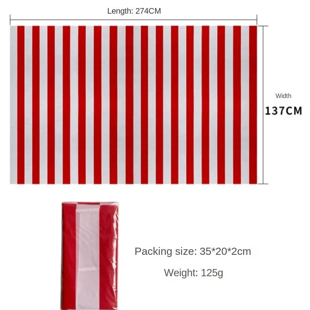 

Black And White Striped Tablecloth, Background Wall Table Laying Decor Props Design, For Hotel Indoor Outdoor Parties Events Use 137x274cm червоний