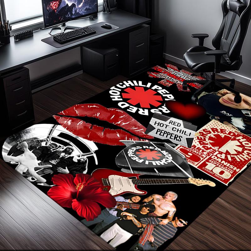 1PC Hot Chili Music  Rug for Livingroom,Bedroom, Palyroom, Chair Rug, Area rug, Game Carpet, Large Size Rug Fan Christmas gift