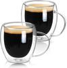 250 ml doppelwandige transparente Kaffeetasse aus Glas mit Griff, doppelschichtige Wärmeisolierung, Hochtemperatur-Saft-Milchtasse