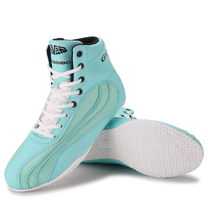 Boxing shoes men's large size wrestling fighting Sanda squat training shoes fighting match high top wear-resistant sports shoes