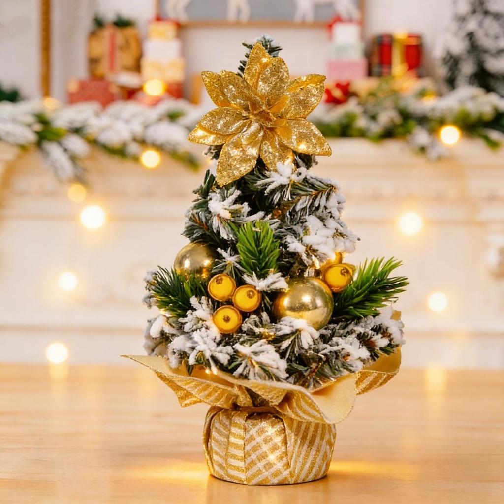 Mini 20cm Cartoon Christmas Tree Ornaments for Tabletop and Mall Decor