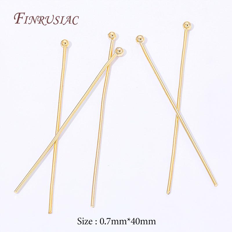 18K Gold Plated Ball Head Pins,Long Stem Beading Pins For Jewelry Making,DIY Craft Jewelry Findings,Earrings Accessories