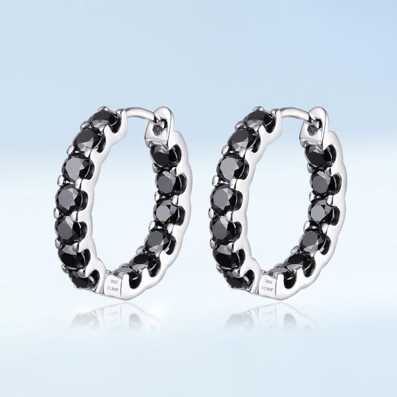 

EWYA Luxury Moissanite Hoop Earrings 2.6 Carat D Color S925 Silver Earring For Women Party Fine Jewelry Christmas Gift 1.3CT and 1.3CT