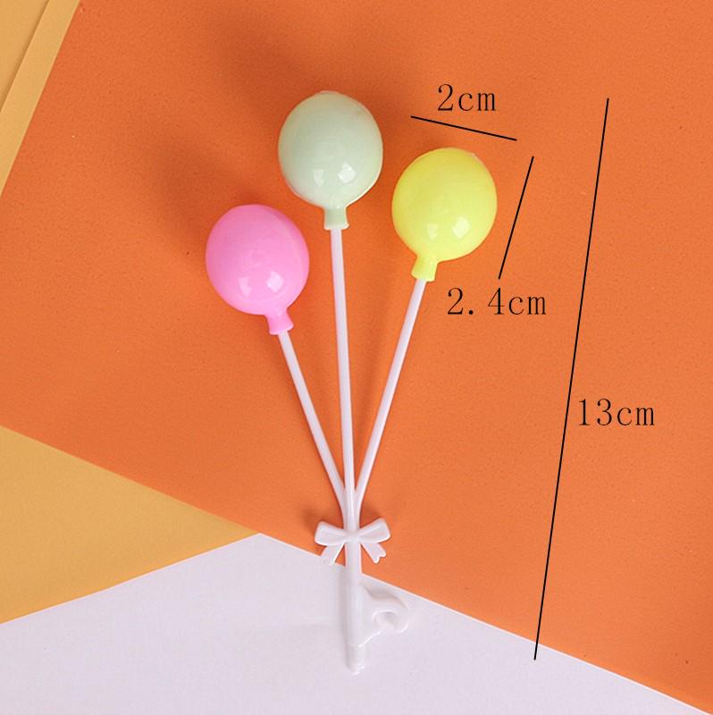 Colorful Macaron Cartoon Balloon Cake Toppers & Insert Cards for Kids' Baking Decor