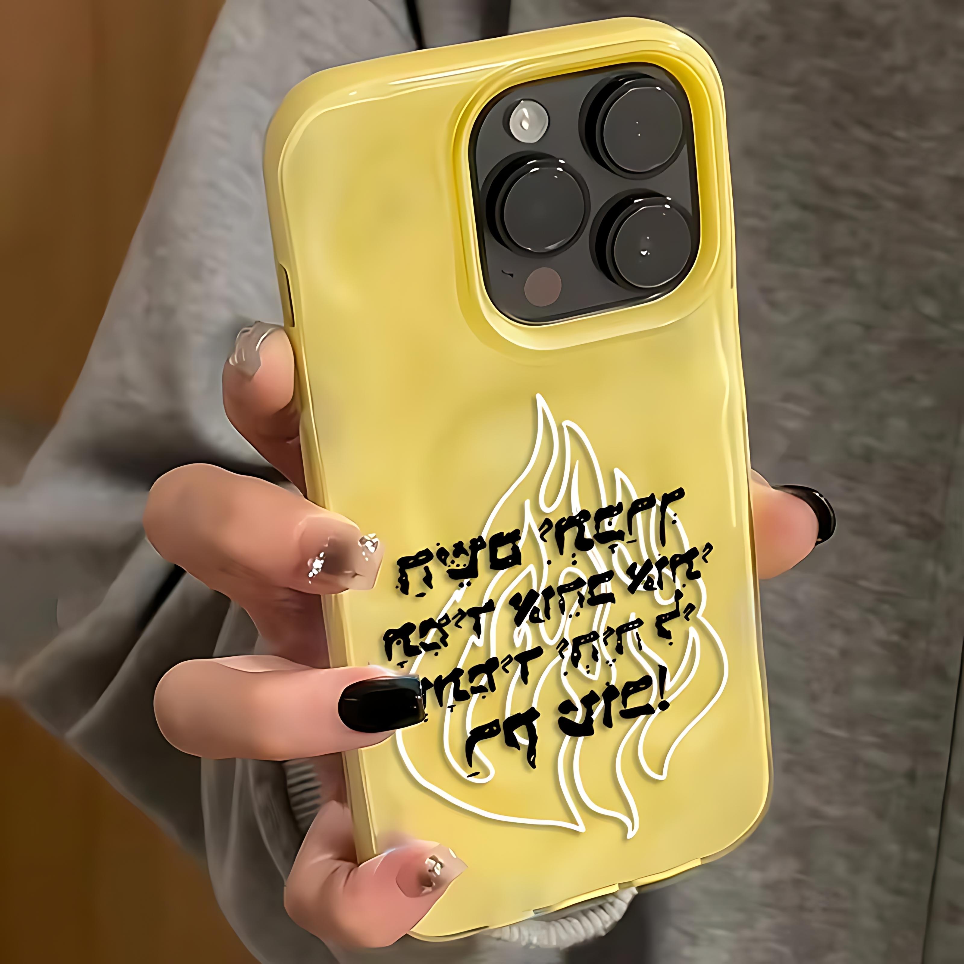 

New Fashion Flame Pattern 3D Irregular Wrinkle Phone Cases For iPhone 17 16 15 14 Plus 13 12 Air Pro Max Shockproof Glossy Soft iPhone 11