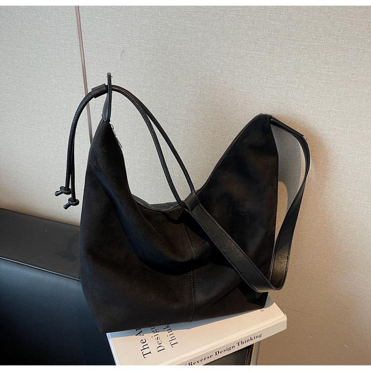 2025 осень и зима большая вместительная сумка-тоут для поездок на работу новая модная ретро замшевая на плечо сумка-мессенджер