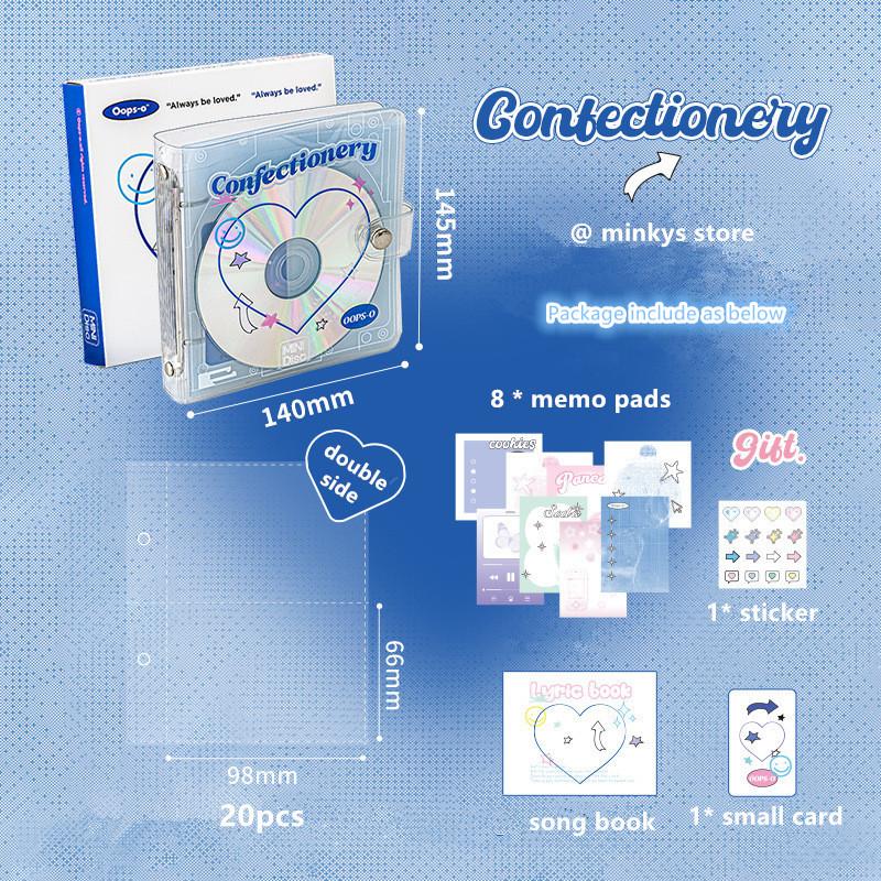 MINKYS Retro CD Kpop Photocards Collect Book Binder A7 Notebook Cover Diary Agenda Planner Stationery