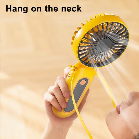 Handheld Fan with Folding Handle 6 Speed Strong Wind Hanging Neck Fan Portable Travel Outdoor Summer Small Personal Desk Fan