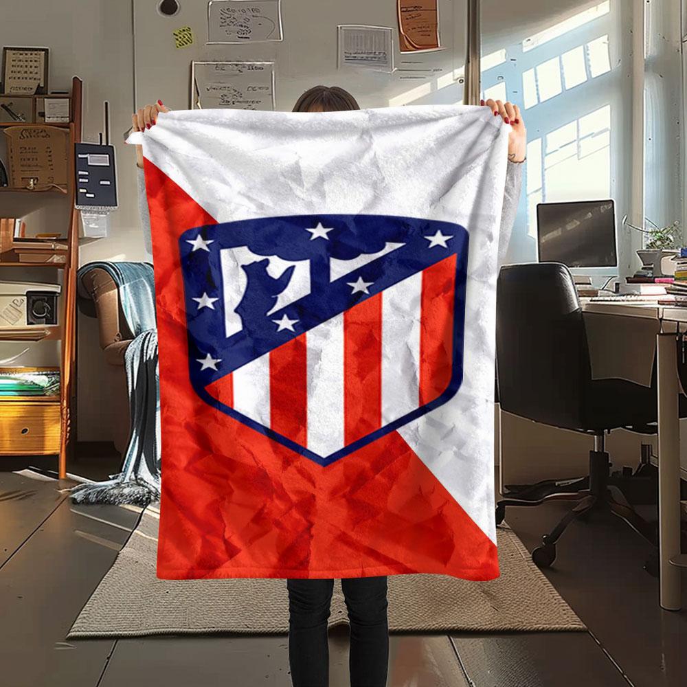 1PC Club Atlético de Madrid Patterned Flannel Blanket Suitable For All Seasons for Home Decor Warmth and Comfort Gifts Holiday Present
