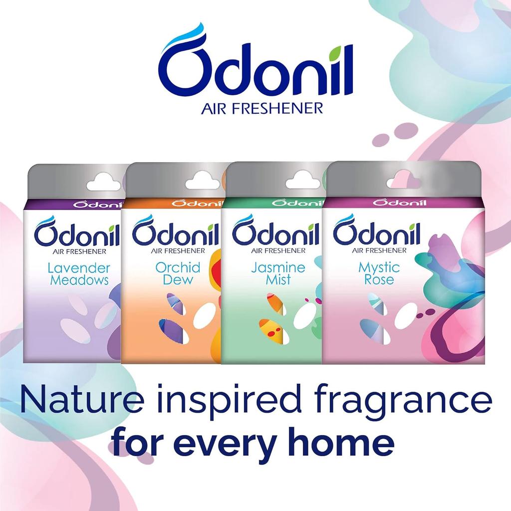 Odonil Bathroom Air Freshener Blocks 192g (48gX4) Mixed Floral Scents Long Lasting