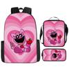 Poppyplaytime Mochila Escolar para Estudante Conjunto de Três Peças Mochila Bolsa Estojo