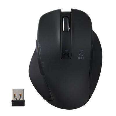 Digio2 Z Ultimate Shape 2.4GHz Wireless Mouse, 5 Buttons, Blue LED, Medium, Black, 48337