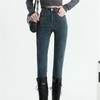 2022 Winter Stretch Skinny Jeans Korean HighWaisted Fashion Leisure Warm Thicken DenimPencil Pants Velvet Fleece Jeans Women
