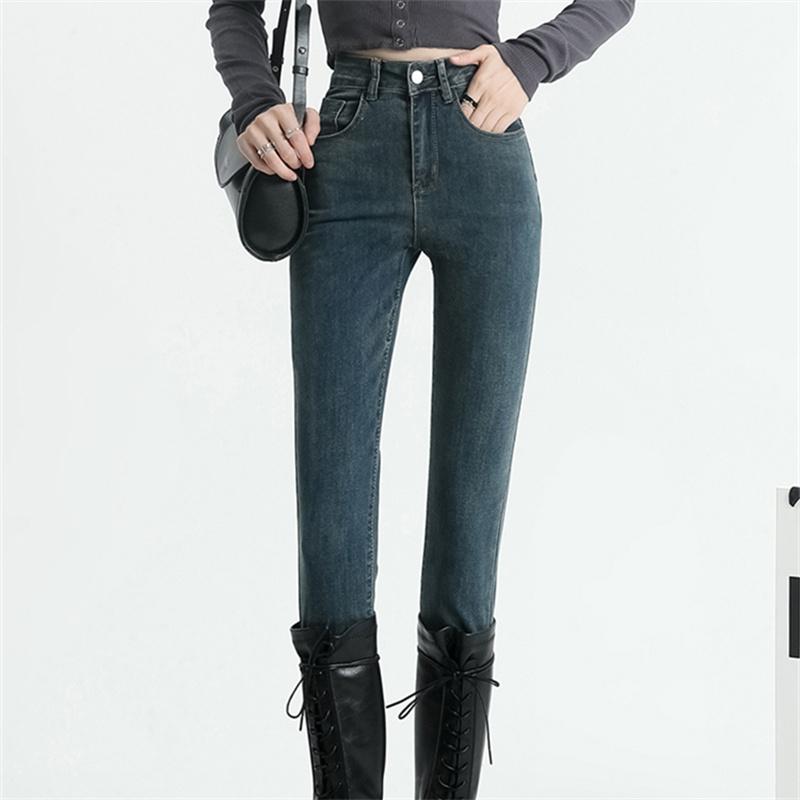 2022 Winter Stretch Skinny Jeans Korean HighWaisted Fashion Leisure Warm Thicken DenimPencil Pants Velvet Fleece Jeans Women