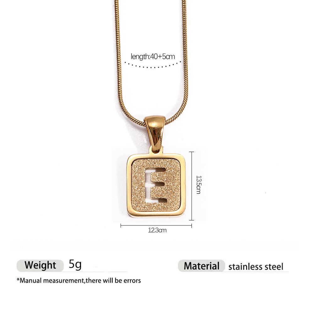 Stainless Steel Electroplated 26-Letter Pendant Necklace with Round Snake Chain