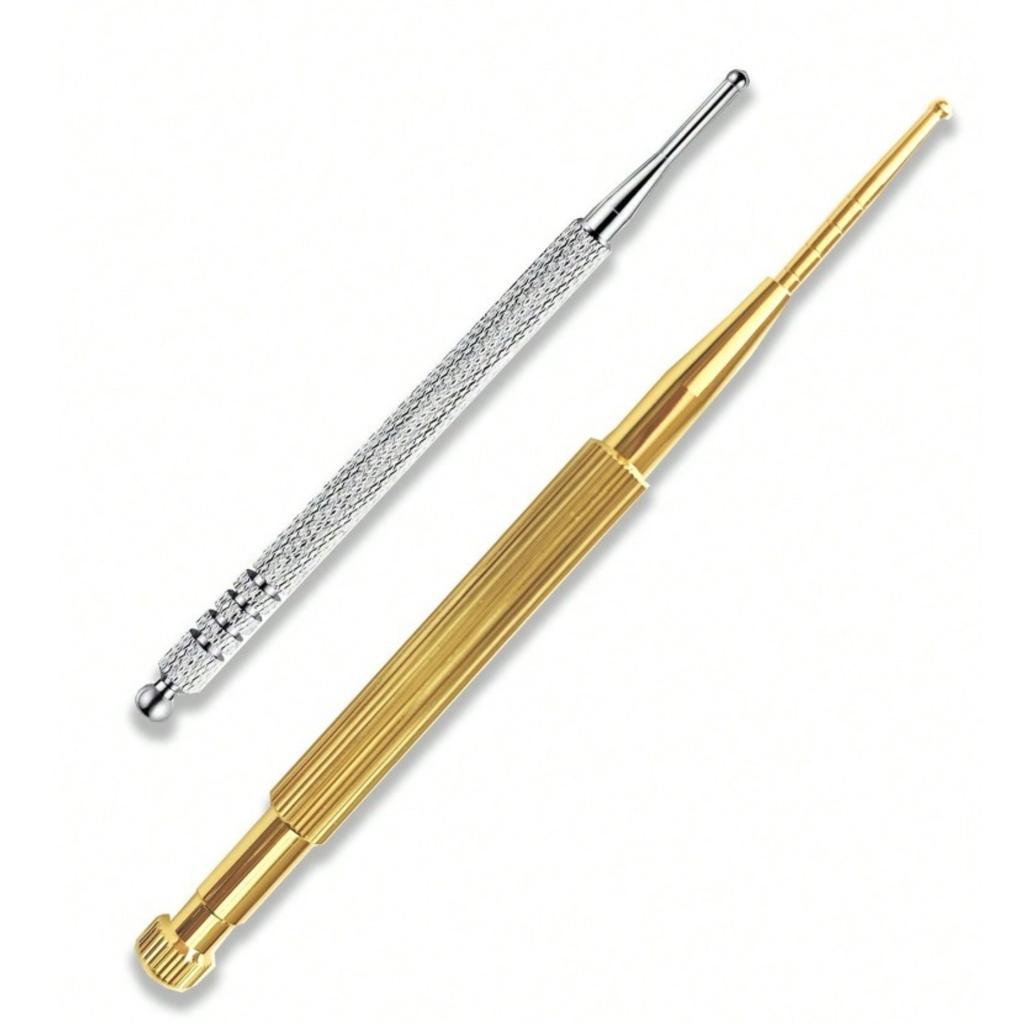Massage Tool Facial Reflexology Retractable Acupuncture Pen Double Headed Spring Ear Care Tool Point Probe Pen Massager for Face