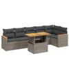 VidaXL Salon de Jardin avec Coussins 7 pcs, Canapés de Terrasse, Ensemble de Meubles de Patio, Mobilier d'Extérieur, Gris 3273090