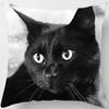 VIKAMA Adorable Black Cat Print Pillowcase Soft And Dirt-Resistant, For Study, Living Room, Or Bedroom Decorative Pillow Cover