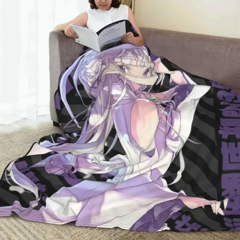 Rezero Emilia Starting Life In Another World Flannel Blanket Awesome Throw Blankets for Sofa Bedding Lounge 200x150cm Bedspread