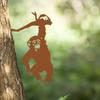 1pc Monkey Hanging on Branch Garden Stake Elevate the look of your decor with this stylish monkey hanging on branch garden stake