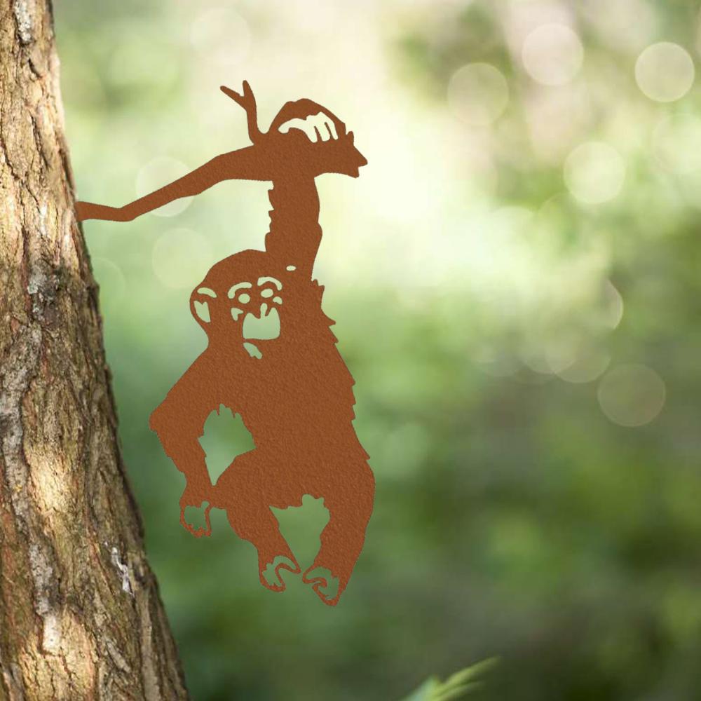 1pc Monkey Hanging on Branch Garden Stake Elevate the look of your decor with this stylish monkey hanging on branch garden stake