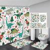 Funny Snowman Shower Curtain Set Xmas Ball Silver Pine Branches Gift Christmas Home Bathroom Decor Rug Bath Mat Toilet Lid Cover