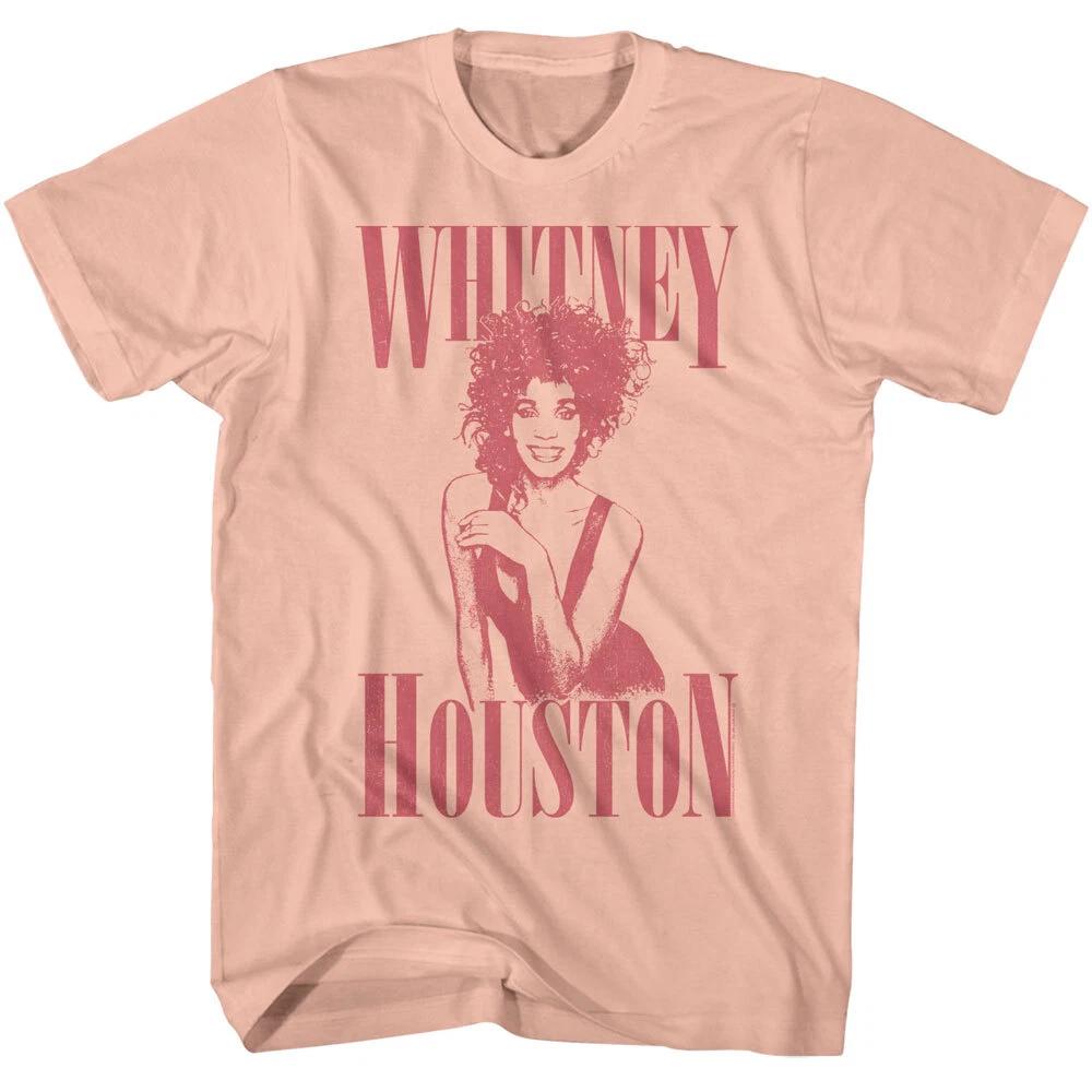 Whitney Houston Monochrome Photo Men s T Shirt R & B Pop Music Merch 3XL